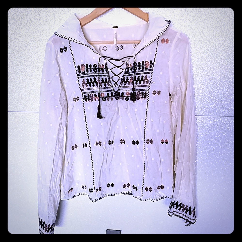 Free People lightweight hoodie with free scarf!